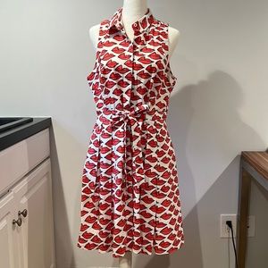 Lipstick kiss Ann Howell Bullard dress